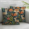 thumbnail image 3 of FUMJ Pillow Covers Cartoon Forest Animals and Plant Owl Rabbit Fox Frog Pillow Case Cushion Cover for Home Decor Square Pillowcase, 3 of 5