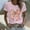 Pink, variant on EchfiProm Valentine Shirts for Women Bow Print Graphic Tee Casual Cute Valentine Day Short Sleeve Adults Tops
