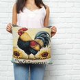 thumbnail image 3 of Throw Pillow Covers 26x26 Inch, Yellow Retro Rooster Decorative Pillow Cases for Couch Sofa Bed, Farmhouse Animals Sunflower Cotton Linen Square Home Decor Pillowcases with Hidden Zipper, 3 of 7