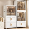 thumbnail image 2 of Caja de almacenamiento de plástico plegable para el hogar, dormitorio, armario organizador de juguetes, No requiere instalación, solución de almacenamiento en habitación, 2 of 4