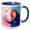 Blue/White, variant on 3drose, Colorful Round Abstract Geometrical Shapes. Elegant Cool Artsy Gift, 11oz Two-tone Green Mug