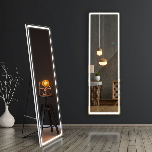 63"x20" LED FullLength Lighted Mirror with 3 Color Modes,Large