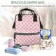 thumbnail image 5 of Fotbe Irregular Plaid Mochila Maternidad - Lona de Sarga Impermeable, Mochila de Pañales de Gran Capacidad con Múltiples Bolsillos y Correas Ajustables, 5 of 6