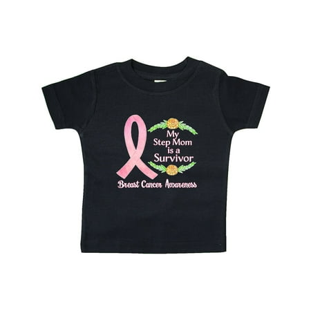 

Inktastic My Step Mom is a Survivor Breast Cancer Awareness Gift Baby Boy or Baby Girl T-Shirt