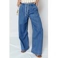 thumbnail image 6 of Women's Dusk Blue Wide Leg Jeans – Casual High Waist Denim for Everyday Style, 16, 6 of 6