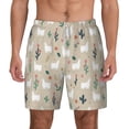 thumbnail image 2 of Picia Cute Alpaca pattern Mens Swim Trunks with Compression Liner Stretch Beach Shorts Quick Dry with Zipper Pockets No-Chafing Board Shorts-X-Large, 2 of 9