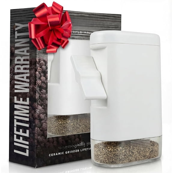 Traditional Pepper Mill 723 - Turnkey High Volume Salt and Gourmet Peppercorn  (White)