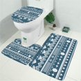 thumbnail image 2 of Geometric Diamond Chevron Pattern Bathroom Rugs Sets 3 Piece,Toilet Cover Set,Absorbent Non Slip Bathroom Mats Sets with U-Shaped Contour Rug Toilet Rug Set, 2 of 5