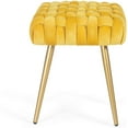 thumbnail image 4 of Homebeez Vanity Stool Upholstered Footrest Stool Modern Dressing Stool Side Table Footstool,Yellow, 4 of 9