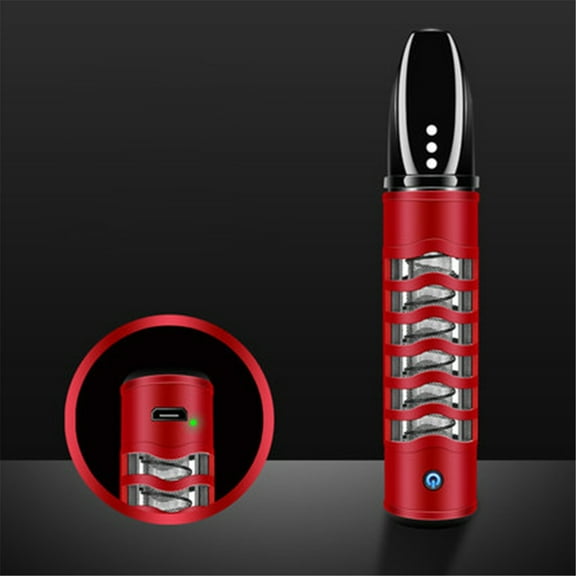 USB Charging Ashtray Lazy Holder, USB Rechargeable Small Ashtray, Handheld Cigarette Holder, Does Not Drop Ash, Portable Ashtray, Pocket Ashtray, Smokeless Ashtray For Car, Red, 0.86x4.53"