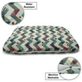 thumbnail image 3 of Chevron Pet Bed, Chevron Patchwork with Vintage Line and Retro Button Forms, Chew Resistant Pad for Dogs and Cats Cushion with Removable Cover, 24" x 39", Multicolor, by Ambesonne, 3 of 4