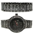 thumbnail image 2 of Men's Baguette Bling Master Simulated Diamond Black Gold Tone Watch & Bracelet, 2 of 5
