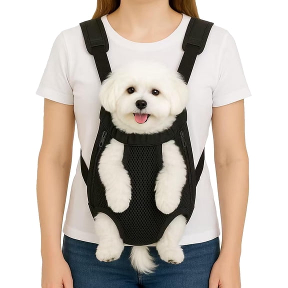 Dog Backpack Carrier, Adjustable Pet Front Carriers, Legs Out Carrying Sling Travel Bag for Small Medium Dogs 7-11 Lbs, Soft Wearable Puppy Chest Carry Backpacks for Walking/Hiking/Camping