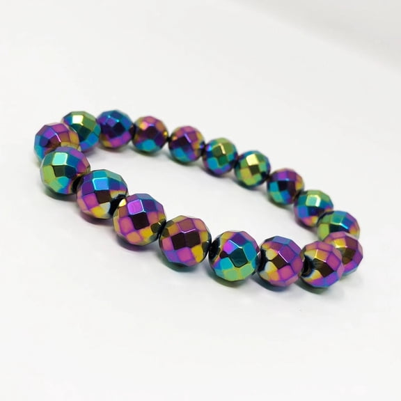 Electroplated Hematite Non-Strong Stretch Bracelet Unisex Adjustable Size X3