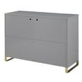 thumbnail image 5 of MoDRN Glam 6 Drawer Dresser, Grey with Satin Brass, 5 of 10