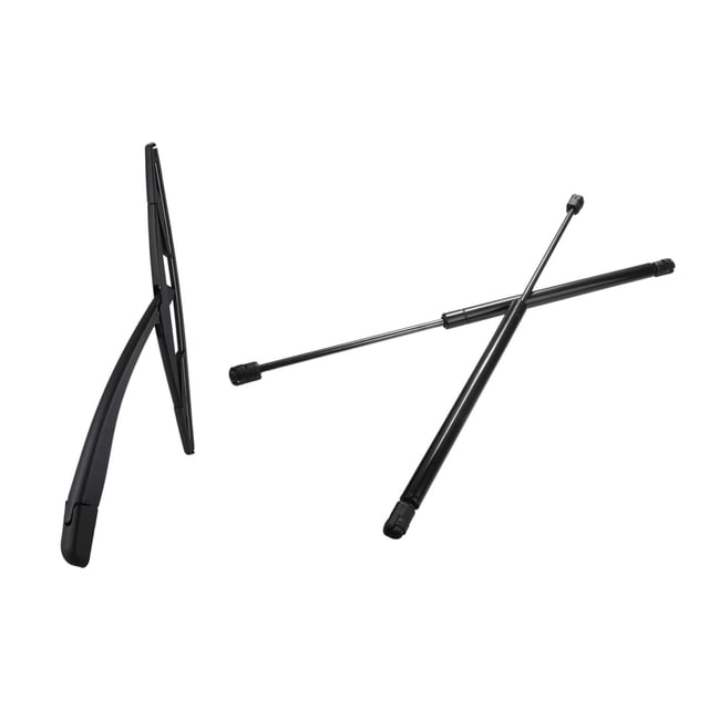 1 Set Brushes + Wiper Blade Arm Black for Car Rear Bezel & 2 Pcs Rear Tail Gate Gas Boot Holders Lifter Support,1 x Brushes 1 x Wiper Blade Arm 2 x Boot Gas Support rod,black