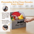 thumbnail image 2 of Brabtod Canvas Dog Toys Storage Bins with Write-On Labels, Large Pet Basket with Metal Handles & Custom Tags, Puppy Toy Organizer - Gray, 2 of 7
