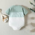 thumbnail image 6 of Herrnalise Infant Baby Boys Summer Romper Onesie Outfits Color Block Short Sleeve Clothes Cute Jumpsuits Casual Bodysuits 0-24 M, 6 of 9