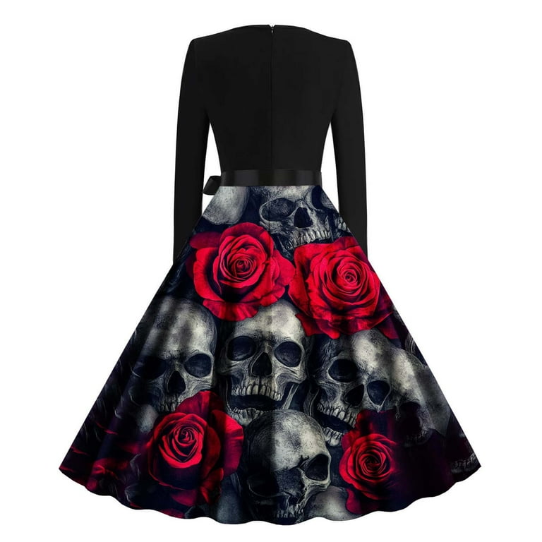 open lace back dress Amazon.com: Paukolra Skull Skeleton Flower Maxi Dresses for Women Long  Sleeve Dress Casual Loose Party Dress : Clothing, Shoes & Jewelry