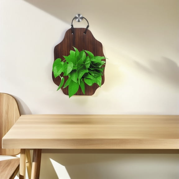 LOLIPPYY Brown Wood Wall Planter for Fern with Weather-Resistant , Indoor Outdoor Decorative Plant Holder