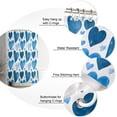 thumbnail image 6 of Valentine''s Day Shower Curtain Valentines Theme Shower Curtains for Bathroom Decor,Watercolor Blue Heart Shaped Bath Curtains Sets with Hooks Waterproof Standard Size 72" x 72", 6 of 6