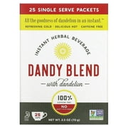 Dandy Blend, Instant Herbal Beverage With Dandelion, Caffeine Free, 25 Single Serving Pouches Pack of 3
