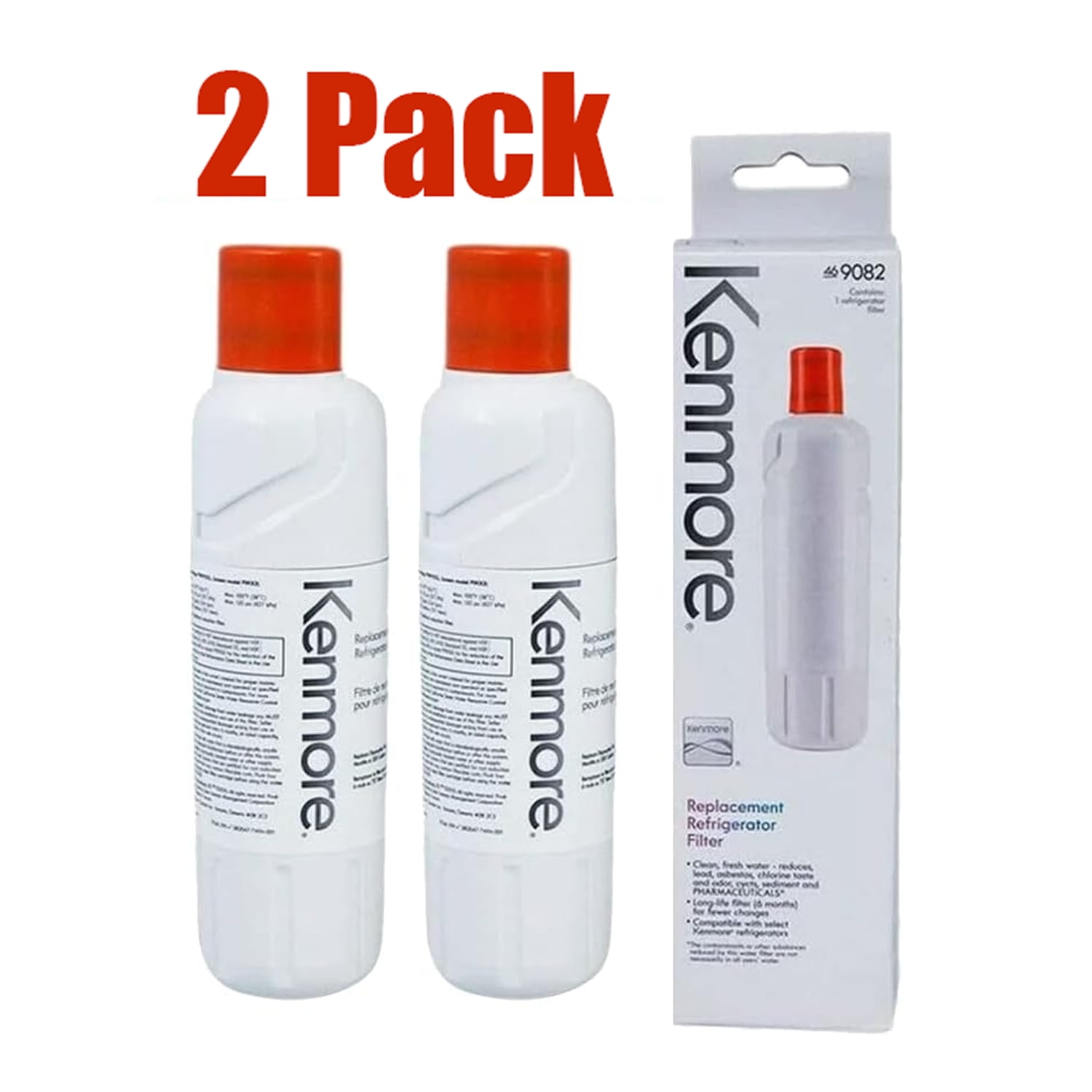 2 Pack Kenmore 9082 Replacement Refrigerator Water Filter For 469082