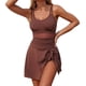 thumbnail image 2 of Traje de baño de una pieza para mujer, moda para mujer, sin mangas, sólido, cuello redondo, bikini, traje de baño push-up, acolchado, traje de baño, traje de baño de talla grande, mono de baño para mu, 2 of 8