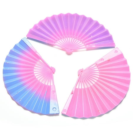 

JETTINGBUY 1PC 3 Pcs/lot Creative Gradient Color Fan for Barbies Dolls Color Random