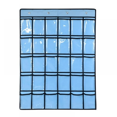 

Over The Door Hanging Shoe Organizer Narrow Closet Door Shoe Storage 30 Clear Pockets Chart for Underwear Bra Underpants Socks Bathroom Pantry Kitchen Bedroom Space Saver