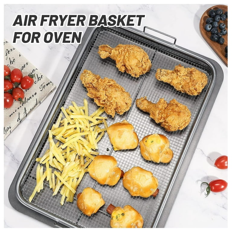 Air Fryer Basket For Oven, 18.1x11.8inch Stainless Steel Large Air Fryer  Tray For Oven, Non-sitck Grill Basket Air Fryer Pan, Baking Sheet Cookie