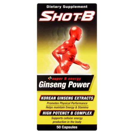 Shot B Ginseng 40.0 Multivitamin with Ginseng Extract Dietary Supplement Capsules, 50 (Best Multivitamin For Underactive Thyroid)
