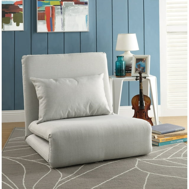 Loungie Chaise de Sol Convertible Relaxie en Lin à 5 Positions Réglables