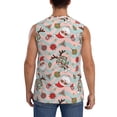 thumbnail image 4 of Fotbe Groovy Retro Santa Men's Camiseta sin Mangas Estampada para Hombres, Playera Casual para Gimnasio, Entrenamiento, Playa-Large, 4 of 7
