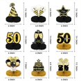 thumbnail image 4 of Adornos de panal de abeja para cumpleaños, dorados y negros, edad 504030, decoración para fiesta de cumpleaños, mesa de escritorio, 4 of 6