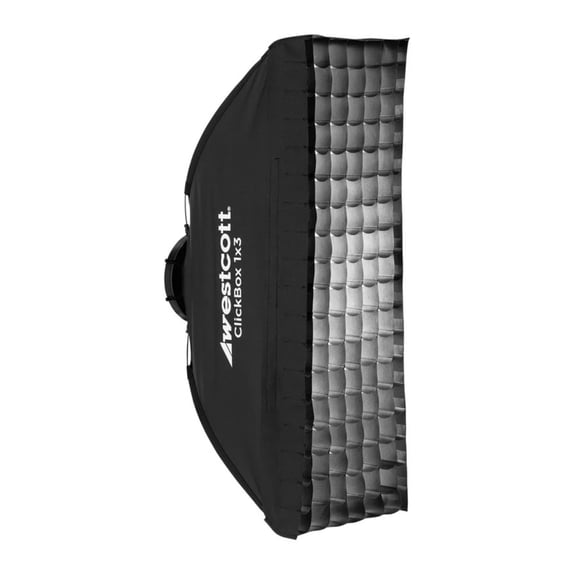 Westcott 40-Degree Egg Crate Grid for ClickBox 1x3 - Quick Attach, Durable Nylon with Travel Case