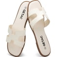 thumbnail image 1 of Getac CHANCLAS MUJER, SANDALIAS Planas con punta abierta, Suela Antiderrapante Viscoelástica PANTUNFLAS, Casuales Cómodas.,Crema, 1 of 13