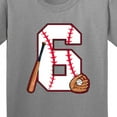 thumbnail image 4 of Inktastic Baseball Sixth Birthday Six Years Old Youth T-Shirt, 4 of 5
