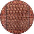 thumbnail image 1 of Ahgly Company Machine Washable Indoor Round Traditional Gold Brown Area Rugs, 4' Round, 1 of 7