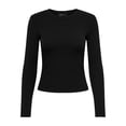 thumbnail image 2 of ONLY Camiseta de manga larga para mujer paquete de 3 - ONLRILEY O-NECK TOP, manga larga, cuello redondo, algodón elástico Negro XL (X-Large), 2 of 6