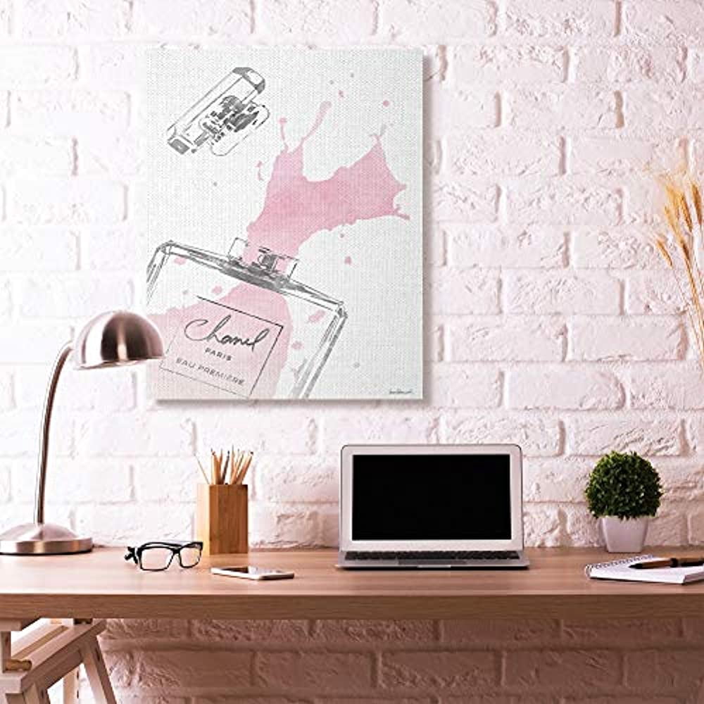 Stupell Industries Fashion Designer Perfume Silver Pink Watercolor Canvas Wall Art by Amanda Greenwood
