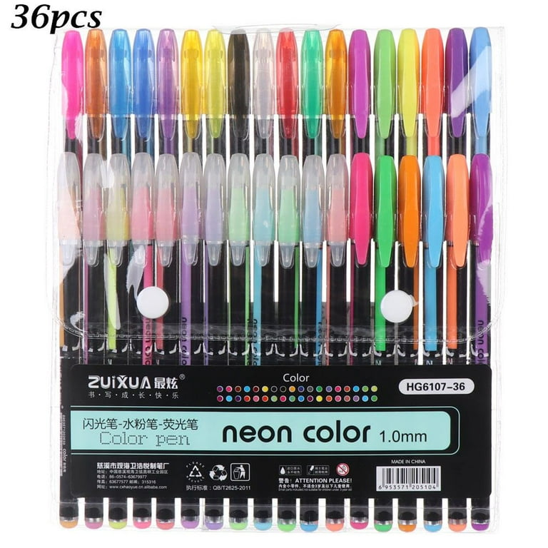 36 pcs Metallic Sparkle 18 Colored Pen with 18 Glitter Refills for