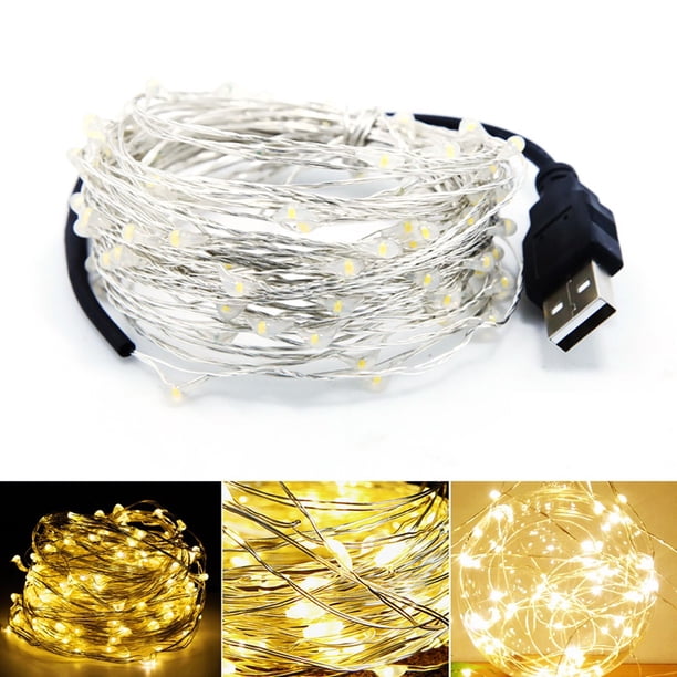 luces navidenas Luces LED de 10M 5M 3M 2M/decoración de fiesta de navidad en casa/luces de hadas estrelladas USB de pilas
