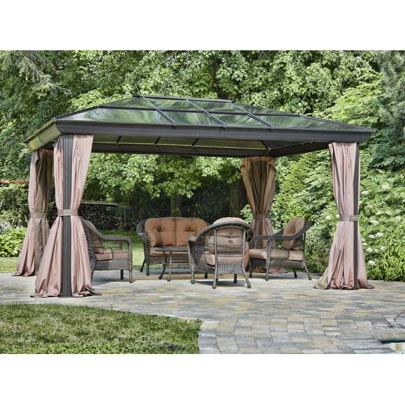 Venus Gazebo 12 pi. x 14 pi. en Brun