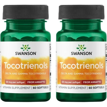 Swanson Deltagold Tocotrienols-Annatto Tocotrienols Supporting Healthy Cholesterol Levels Already withinthe Normal Range-Vitamin E Tocotrienols 99% Tocopherol Free (60 Softgels, 50mg Each) (2 Pack)