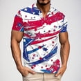 thumbnail image 2 of Jinhomg Mens Summer Graphic Shirts Patriotic4Th of July American Flag Tees Casual Comfy Short Sleeve Button Up Polos Shirt Big And Tall Independence Day Party Tops Blue XXXL, 2 of 5