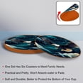 thumbnail image 4 of Animal Microfiber Leather Round Coasters (6PCS) - 11x11 cm/4.3x4.3 in - Set of 6 Drink Coasters for Home and Office Use, 4 of 6