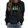 thumbnail image 2 of Uootdi Christmas Long Sleeve Sweatshirt for Women Funny Holiday Xmas Tree Graphic Pullover Gift Top Fashion Merry Holiday Light weight Shirt, 2 of 3