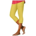 thumbnail image 3 of Capri Leggings for Women Summer Casual Elastic High Waist Wave Hem Workout Yoga Cropped Capris Pants, 3 of 6
