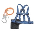 thumbnail image 2 of Arnés de escalada en roca para exteriores, cinturón de seguridad de medio cuerpo con mosquetón de acero de aleación de cuerda de 1,8 metros, 2 of 5
